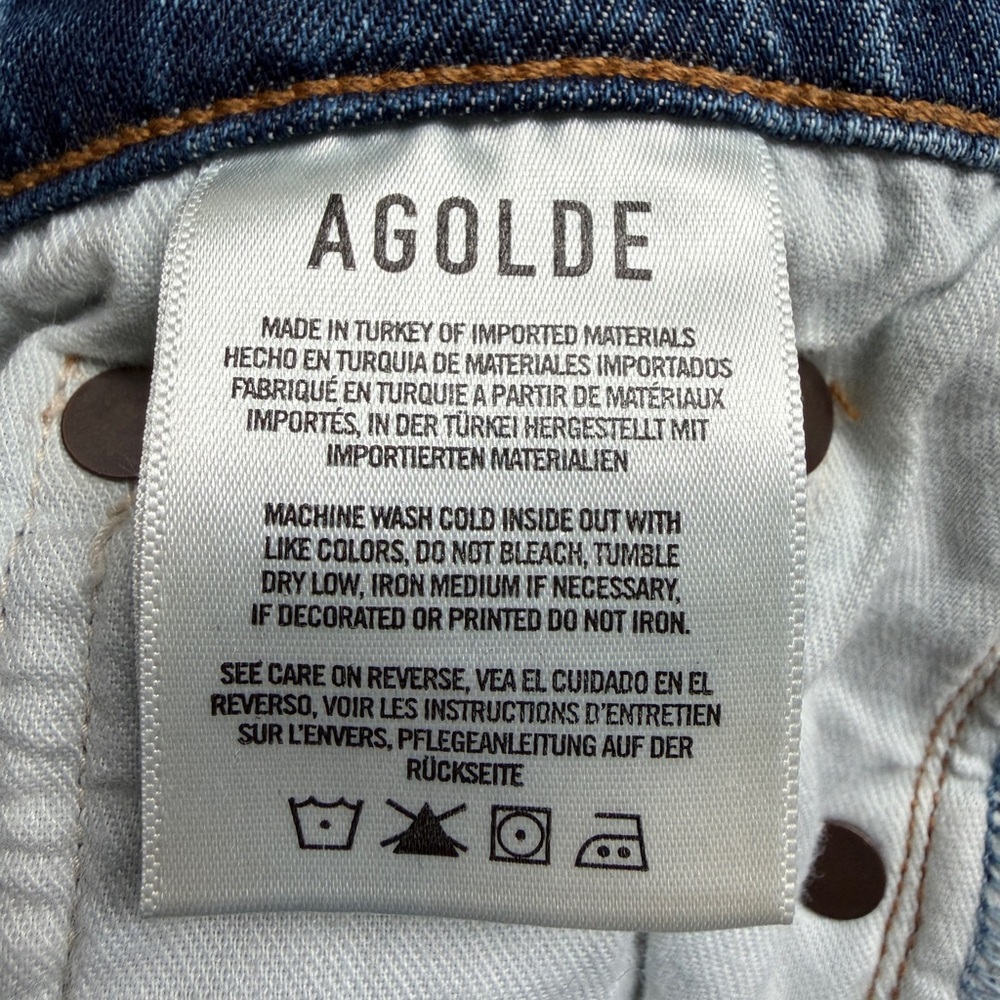 AGOLDE Toni High Rise Ankle Straight Jeans Medium Blue Size 31 - Picture 13 of 15